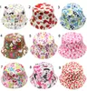 30 Colors Outdoor hat Children grid Bucket Hat Casual Flower Sun Printed Basin Canvas Topee kids fisherman caps Baby Beanie Caps M429