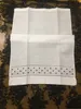 Home Textiles Towel 12PCS/Lot 14x22"White Linen Hand Towel with Embroidered Black Dots Guest Towel For Occasions