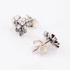 Edell 2017 NY 925 Sterling Silver Earring Mix Emalj Poetic Blooms With Crystal Stud Compatible Women Jewelry Gift 6021