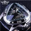 Vincitore Top Brand Luxury Mens Orologio da polso Uomini Militare Sport Orologio Meccanico Automatico Orologi meccanici maschile Steel Skeleton Orologio