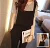 Women's Jumpsuits & Rompers Women's Wholesale- Spring Autumn Club Party Black Sleeveless Lastic Waist Embellished Cuffs Long Loose Jump
