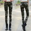 Camuflagem Slim Skinny Lápis Calças Feminino Uniforme Casual Calça Jeans Calças Grande Tamanho 34 Carga Calças Mulheres