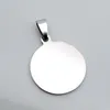 Stainless Steel Silver Color Round Shape Blank Charms Pendants For Necklace Men Women Fashion Jewelry Decor