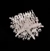 Biżuteria Bride Srebrny Kryształ Kwiat Panny Młodej Nakładki Miękkie Łańcuch Wedding Włosy Ozdoby zdobione Headpieces LD197