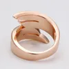 18k Rose Gold Plated Women Elegant Big Wedding Rings äkta österrikiska kristallmode kostymsmycken för kvinnor253g