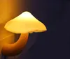 Mini Pretty Magic Mushroom-Shaped Energy Saving Sensor LED Romantic Night Light with Plug Yellow with sensor led