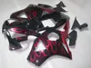 Bodywork Plast Fairing Kit för Honda CBR900RR 2002 2003 Red Flames Black Fairings Set CBR 954RR 02 23 OT41