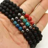 Wholesale Cheap Bracelets 10pcs/lot 6mm Matte Agate Stone Beads With Red, Blue, Turquoise And Purple Sediment Beads Bracelets