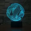 Resumo Espaço 3D Ilusão óptica Efeito de iluminação colorida Usb Decoração LED Night Light Lamp294o