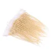변태 곱슬 # 613 처녀 브라질 인간의 머리 귀 귀 13x4 레이스 정면 표백 된 매듭 최고의 판매 금발 전체 레이스 정면 폐쇄