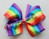 20st nyaste mode 6 '' Handgjorda Boutique Rainbow Striped Sweet Hair Bows Alligator Clips Hårband för barn Flickor Hårtillbehör HD3467