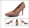 Chaussures en cuir en daim sexy High Heels Fashion Ladies Robe chaussure pointue Points Chaussures de mariage femme pompes nouvelles femmes chaussures Taille 34-40