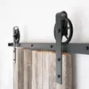 5- 12ft Vintage Industrial Spoked European Black Steel Sliding Barn Door Closet Hardware Set Door Hardware Track Carbon Steel Set