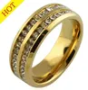 Anelli di lusso con diamanti CZ placcati in oro 18 carati Top Classic Design Wedding Band amanti Anello per donna e uomo all'ingrosso