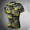 Avcılık Kamuflaj Sıkı T-Shirt Erkekler Spor Giyim Sıkıştırma Ordu Taktik Savaş Gömlek Camo Sıkıştırma Spor Erkekler Açık Spor Giyim