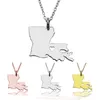 Nieuw Amerika 50 Staatskaart Hangkettingen met hart Diy State Pendent ketting roestvrijstalen mode -sieraden New York State