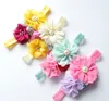 Kolorowe Szyfonowe Noworodek Kwiat Kwiatów Opaski 2017 z Handmade Flower Pearls Cute Infant Toddler Zespoły głowy na Weddings Party Urodziny