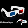 3D Paper Glasses Red & Blue Cyan Paper Card 3D Anaglyph Glasses Offers a Sense of Reality Movie DVD for women men DHL