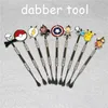 도매 100pcs 왁 스 Dabbing 도구 패션 스티커 120mm 유리 Dabbertool 스테인레스 스틸 파이프 청소 도구 실리콘 봉에 대 한