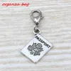 MIC .100pcs/ lot Dangle Ancient silver Alloy Passport Charm With lobster clasp Fit Charm Bracelets DIY Jewelry 15x36mm A-111b