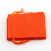 50st Linen Fabric DrawString Bags Candy Jewelry Gift Pouches Burrap Gift Jute Påsar 7x9cm / 10x14cm / 13x18cm / 15x20cm (orange)