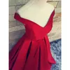 2019 A-Line Red Evening Dresses do arabskich Formalnych Kobiet V-Neck Celebrity Okazji Sprzedaż Tanie Modna Satynowa Długa Party Suknia XG