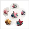 24 pcs/lot Doux Feutre Grande Taille Étoiles Enfants Pince À Cheveux avec Arc Laine Rouleau Filles Épingles À Cheveux Bowknot Solide Couleur Cheveux Grip Pas Cher Barrette