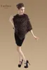Wholesale-2016 جديد حقيقي الفراء شال أزياء المرأة حقيقية الفراء المعطف محبوك الفراء الطبيعي كيب