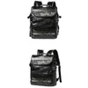 Nowy męski PU Skórzany plecak Czarny Codzienny Plecak Duża Pojemność Cool Kamuflaż Mężczyźni PU Skórzany Plecak Torba Laptopa OUT303