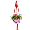 Hangle de plante Potte-pot de jute Corde colorée macrame à la main 40 pouces Décoration de jardin à la maison Affichage de fleurs suspendu 4128359