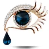 Wholesale- Elegant Women Rhinestone Crystal Big Eye Brooches for Wedding Party Ladies Waterdrop Angel Tears Brooches Pins for Women Jewelry