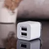 wholesale cell phone 2usb travelling wall chargers eu us metal dual port ac wall charger usb power adapter dhl free