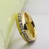 Promosyon! YHAMNI Yeni Moda 24 K Altın Dolu CZ Elmas Zirkon Erkekler ve Kadınlar Için Nişan Alyans RING R-005S