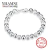 Yhamni Nya Charm Bangles för kvinnor Mode 100% 925 Sterling Silve European Beads Women Armband Smycken SPCH084