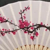 Вишневый Blossom Silk Bamboo Craft Wedding Forital Plum Blossom Рука складной вентилятор Wintersweet Custom Logos