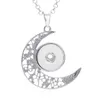 Partihandel 10st Kvinnors Moon Ginger 18mm Snap Knappar Antika Silver Smycken Charms Chunk Pendant Halsband Helt ny