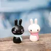Diy casais miniaturas decorações de jardim mini fofo coelho fada jardim figurinhas resina artificial micro paisagem para decoração de casa