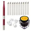 NEW Semi-Permanent Eyebrow Makeup Microblading Manual Tattoo Pens + 18 Pins Needles + Ring Ink Cup + Tattoo-Ink free shopping