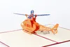 3D Pop Up Greeting Cards Helicopter Happy Birthday Thank You For Children Kids Christmas Festive Party Supplies2685379