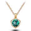 Collier en cristal autrichien de haute qualité pendentif en forme de coeur ornements en alliage féminin WFN095 (avec chaîne) ordre de mélange 20 pièces par lot