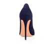 ZANDINA Dames Handgemaakte Mode ASO-Kate 120mm Puntschoen Klassieke Partij Slanke Hak Pumps Stiletto Schoenen Suede Blauw Z62512