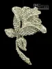 Extra Large Rhodium Silver Tone Sparkly Rhinestone Crystal Beautiful Rose Flower Wedding Bouquet Wedding Brooch Vintage