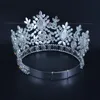 Pageant Kronen Nieuwe Rhinestone Crystal AB Zilver Miss Beauty Queen Bruids Bruiloft Tiara Prinses Headress Mode Haar Sieraden Cro286Y