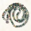 SN1034 Fashion Women's Wrap Bracciale Trendy India Agate Necklace 108 Mala Fancy Jasper Beads Breaclet234M