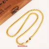 50 cm 3 mm marque éthiopienne carré 24 k jaune or fin GF épais colliers boîte chaîne dubaï Arab317b