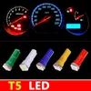 100 stücke Bunte T5 1 SMD 5050 LED 74 led Auto Side Wedge T5 Innen Instrument Panel Gauge Keil licht Lampe Bulbs4169528