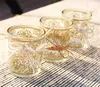 Free Shipping 50PCS Party Supplies Golden Renaissance Glass Tea Light Holder Candle Holder Glass Cup Wedding Favors Party Table Decors