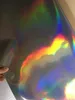 Film de vinyle noir chromé holographique pour emballage de voiture avec bulle d'air Rainbow Neo noir Chrome Wrap couvrant la feuille taille 1 52x20m Ro208W