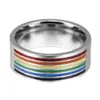 New Stainless steel Gay Rings rainbow color Homosexual pride High quality Titanium steel Ring For Men Women Fashion Jewelry in Bulk