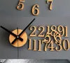 Mode Creative Reversal of the Clock Time Back Metal Texture verkligen 3D Stereo Diy Wall Clock3204